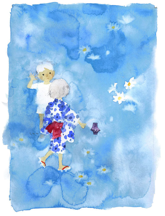 1-6夏の宵の白い花と子ピエゾ)